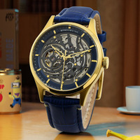 OEM Herren Luxus Iced Skeleton Edelstahl Lederarmband Wasserdichte Maßgefertigte Automatische Mechanische Uhr