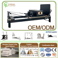 Mesin Pilates Reformer Aluminium Tahan Lama dengan Logo Kustom, Harga Pabrik OEM Coral 2026, untuk Studio & Gym Komersial, Latihan Pilates