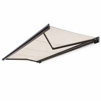 Auvent rétractable complet pour terrasse, en aluminium robuste, avec bras pliables, protection solaire extérieure, taille personnalisée, fixation murale