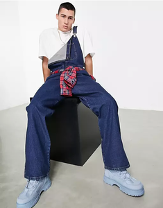 Salopette baggy en <span class=keywords><strong>jean</strong></span> de haute qualité, salopette ample et décontractée, <span class=keywords><strong>combinaison</strong></span> en <span class=keywords><strong>jean</strong></span> personnalisée pour hommes - Product Image 3