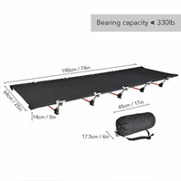 Lit de camp pliable multifonctionnel moderne en alliage d'aluminium ultraléger pour la randonnée, les voyages, la survie, le camping en plein air
