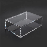 Boîte d'affichage acrylique personnalisée avec couvercle Coffrets cadeaux d'affichage en acrylique avec couvercle à charnières Présentoir promotionnel de boîte-cadeau Lucite