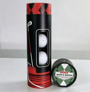 Tube d'emballage cylindrique pour balles de golf, conteneur en carton personnalisé imprimé avec fenêtre pour coffret cadeau de golf - Product Image 4
