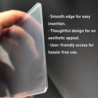 Protège-cartes transparents de 0,2 mm d'épaisseur 76*101 mm, pour chargement par le haut et par le côté, en plastique robuste