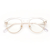 Montures de lunettes rondes vintage version coréenne pour hommes et femmes, lunettes de vue rétro circulaires, monture de lunettes à double faisceau
