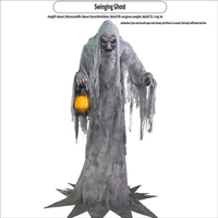 Grenzüberschreitende Halloween-Stehfiguren mit elektrischer Sensorik, mechanische Requisiten für Spukhäuser, Geheimräume, Bar-Dekoration, schwingende Geister