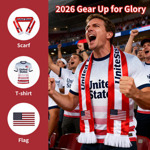 Gahumi 2026 Canada Mexico Usa Soccer Custom Fan <b>Scarf</b> Wholesale China Suppliers Fan <b>Scarf</b> <b>Knitted</b> Winter Football <b>Scarves</b> - Product Image 2