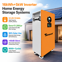 Système de stockage d'énergie solaire économique 16 kWh, onduleur hors réseau 5 kW tout-en-un ESS 51,2 V 314 Ah LiFePO4 8000 cycles CAN