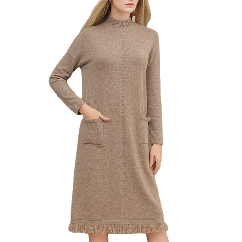 High quality can be trusted custom wool elegant dress sweater for lady