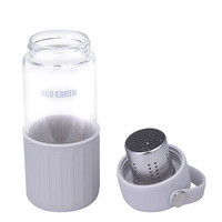 Botol air kaca borosilikat logo kustom 500ml, botol air kaca mewah, Infuser, teh, botol air