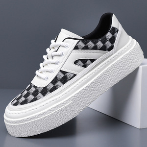 Zapatillas Deportivas para Hombre con Punta Redonda, de Cuero Sintético, con Aumento de Altura, Suela de Goma, para Todas las Temporadas, Casuales - Product Image 1
