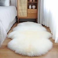 Alfombra de Piel de Oveja, Alfombra de Lana de Oveja Real, Alfombra Suave y Acogedora para el Hogar, Alfombra para Dormitorio, Sala de Estar, Tapete para Silla, Decoración de Lujo