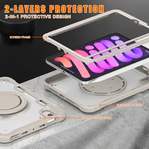 Nouvelle arrivée étui de protection pour tablette pour iPad Mini 6 étuis transparents de couverture arrière avec porte-crayon