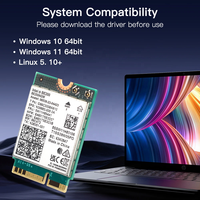 Módulo WiFi 7 BE200, solución inalámbrica de última generación para computadora, tarjeta WiFi M.2 tribanda de alta velocidad de 8774 Mbps