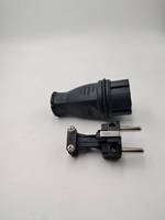 Prise électrique industrielle étanche TPE noire standard française Schuko 250V 16A IP54, prise de courant extérieure anti-poussière