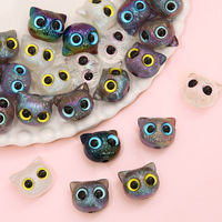 Perles en gros en forme de tête de chat colorées, mignonnes, en résine acrylique, breloques pour bracelets, colliers et accessoires de bijoux DIY 19*16mm