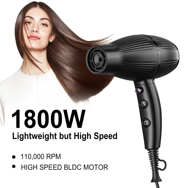 Customize Professional Salon 1800W High Speed BLDC Motor Fast Drying Lightweight Hair Dryer