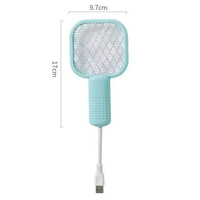 Mini raquette électrique anti-moustiques LED violette pour extérieur, efficace contre les mouches - Offre Spéciale