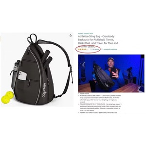 Bolsa de Pickleball, Bolsa Deportiva de Pickleball para Mujer y Hombre, Bolsa de Pickleball Ajustable con Porta Botella de Agua, Capacidad para 2 Palas - Product Image 4