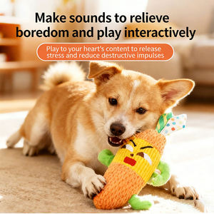 Jouet en peluche éco-responsable pour chiens avec son couineur - Jouet interactif à mâcher anti-ennui au design de dessin animé - Product Image 2
