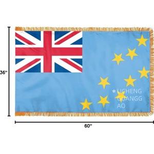 Bandiera Turca di Alta Qualità 3x5 Piedi con Frange Dorate, Bandiera <span class=keywords><strong>Nazionale</strong></span> per Interni, per Cerimonie, Sale, Scrivania e Decorazione Murale - Product Image 3