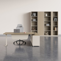 Bureau de direction de style industriel en métal et bois, table moderne pour PDG, bureau de luxe pour chef d'équipe, bureau pour directeur créatif