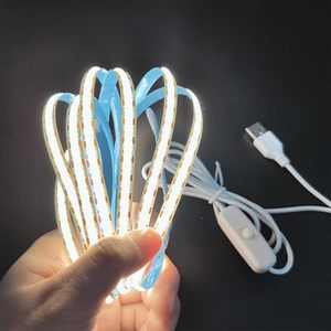 Bande lumineuse <span class=keywords><strong>LED</strong></span> COB USB 5V flexible sans points pour vitrine de magasin, étagère, signalisation commerciale, éclairage - Product Image 2