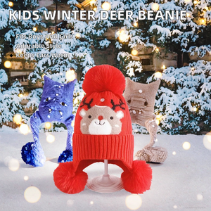 Children Caps New Year Gift 1-5Y Christmas Kids Winter Hats Girls Boys Baby <b>Bonnet</b> Warm Ears Polyester/Cotton Travel - Product Image 2