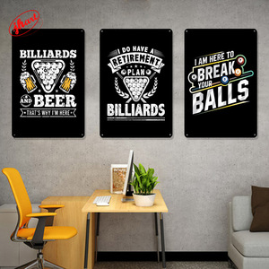 Targa in metallo targa in metallo decorazione da parete Vintage targa in metallo personalizzata biliardo targa in metallo - Product Image 2