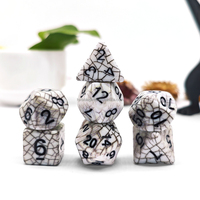 Venta caliente Polyhedral DnD Web Dice Set 7PCs Verde Acrílico y Plástico D20 Soporte a granel al por mayor