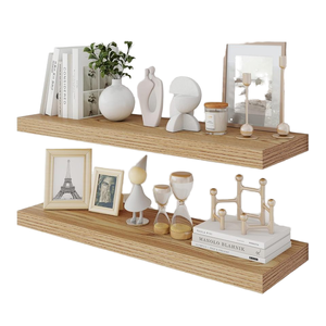 Kệ treo tường Acovy 30 <span class=keywords><strong>inch</strong></span>, sâu 9.3 <span class=keywords><strong>inch</strong></span>, phong cách đồng quê, bộ 2 kệ màu nâu nhạt, dùng cho phòng ngủ & phòng khách - Product Image 1