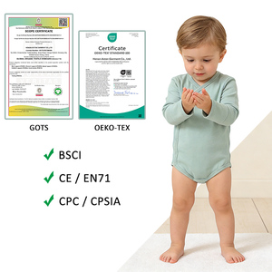 Tutina Corta per Neonati in Cotone 100% Organico con Logo Personalizzato, Minimo 20 Pezzi, Polsini Ripiegabili - Product Image 2