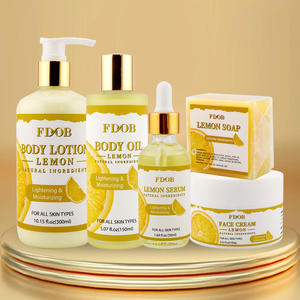 Private Label limone olio crema crema sapone di lusso organico vitamina <span class=keywords><strong>c</strong></span> corpo idratante crema per il viso cura della pelle Set - Product Image 5