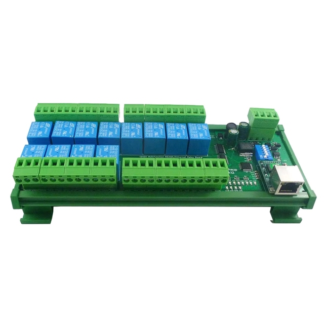 ZYSY )Etd8a12 2 In 1 Ch Modbus Rtu/Tcp Dio Network Ethernet Controller Rs485 Relay Module V 24v