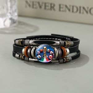 Bracelet en similicuir rétro multi-couches avec emblème fédéral États-Unis Canada Mexique, idéal pour les fans de football 2026, bijou unisexe tendance, cadeau parfait - Product Image 6