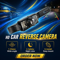 Caméra de recul Deyongwang avec cadre de plaque d'immatriculation long, vision nocturne infrarouge, étanche IP68, AHD HD DC12V ADAS, garantie 1 an