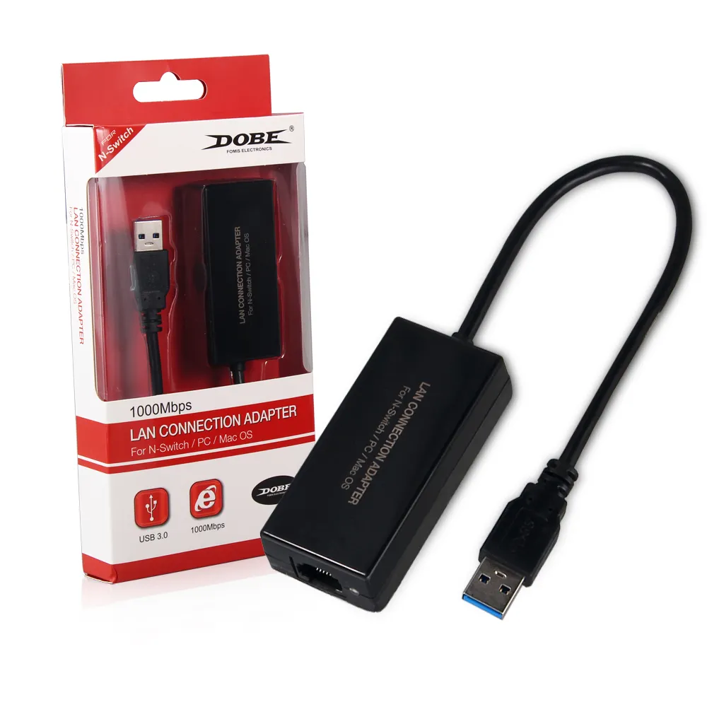 DOBE fabrika kaynağı 1000Mbps USB 3.0 ağ Lan bağlantı adaptörü için Nintendo anahtarı Macbook Wii/U oyun aksesuarları