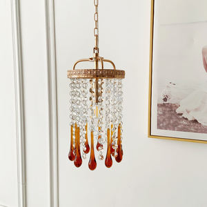 Lampu Gantung Kristal Gaya Italia Romantis Vintage K9 Kristal Bening dengan Rumbai Lampu Gantung AC110V 220V Led Bulat. - Product Image 3