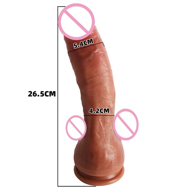 Realistic Dildo Liquid Silicone Toy with Strong Suction Cup Hands-Free G Spot Focused Design for Women