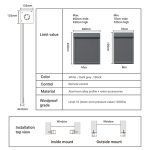 ZHENPIN stores roulants d'<span class=keywords><strong>extérieur</strong></span> motorisés coupe-vent et imperméables <span class=keywords><strong>moteur</strong></span> intelligent stores et stores télécommandés taille personnalisée - Product Image 6