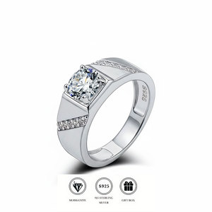 Anillo de Moissanita <span class=keywords><strong>Excalibur</strong></span> del Rey Arturo, Chapado en Oro Rosa sobre Plata S925, Joyería Masculina de Moda Hip Hop, Regalo - Product Image 1