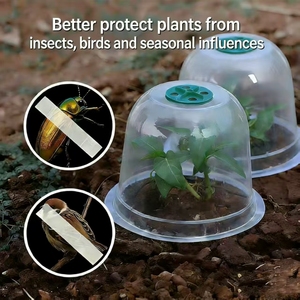 Durable Plastic Gardening <strong>Pot</strong> Container Clear Plant Nursery <strong>Pots</strong> with Humidity Dome for Seedlings <strong>Vegetables</strong> Succulents Cuttings - Product Image 6