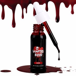 <span class=keywords><strong>Halloween</strong></span> goteando <span class=keywords><strong>sangre</strong></span> falsa 30ml oscuro lavable realista SFX maquillaje <span class=keywords><strong>pintura</strong></span> corporal para vampiro Zombie monstruo disfraz escenario - Product Image 1