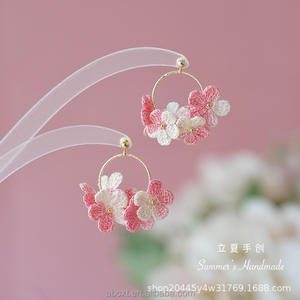 वसंत और गर्मियों के आला मगरमच्छ बुनाई हाथ से छोटे ताजा सूक्ष्म हुक वायलेट पांच पेटल फूलों के सर्कल - Product Image 1