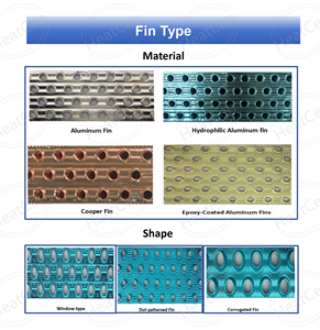 Bobine de refroidissement de remplacement en tube de cuivre à ailettes d'aluminium, échangeur de chaleur liquide-air pour eau réfrigérée / vapeur / eau chaude - Product Image 5