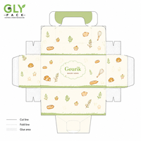 Boîte à gâteau personnalisée en gros avec logo, en carton alimentaire, avec poignée, pour pâtisseries, biscuits, cadeaux et plats à emporter