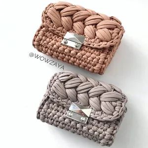 Bolsa de mão de crocheted única para artesanato, fragrância pequena, bolsa tecido à mão