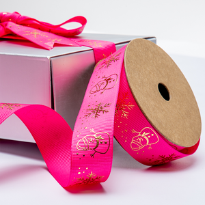 <span class=keywords><strong>Ruban</strong></span> gros-grain personnalisé de haute qualité, 1,5 pouce, couleur unie, polyester imprimé, flocon de neige, feuille d'or, rouleau, décoration de mariage, Noël - Product Image 2