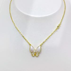 Collar de Plata de Ley 925 con Colgante de Mariposa y Piedras Preciosas, Joyería Fina para Mujer, Diseño Geométrico Simple, Precio de Fábrica - Product Image 3