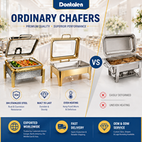 Chafing Dish Dontalen 6/9L Kommerzieller Edelstahl 304 Luxus Gold Gehämmerte Oberfläche Rechteckiger Buffet-Speisenwärmer mit Individuellem Logo